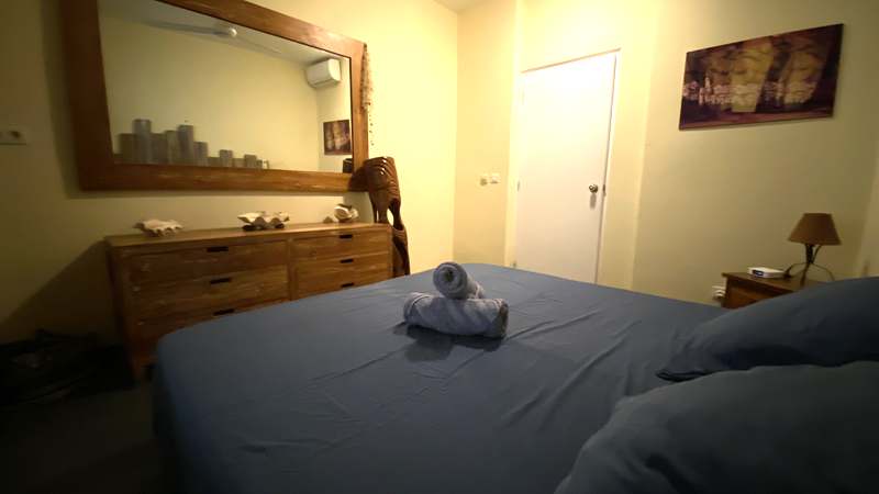 Chambre Manta Villa Bora Bora décoration teck
